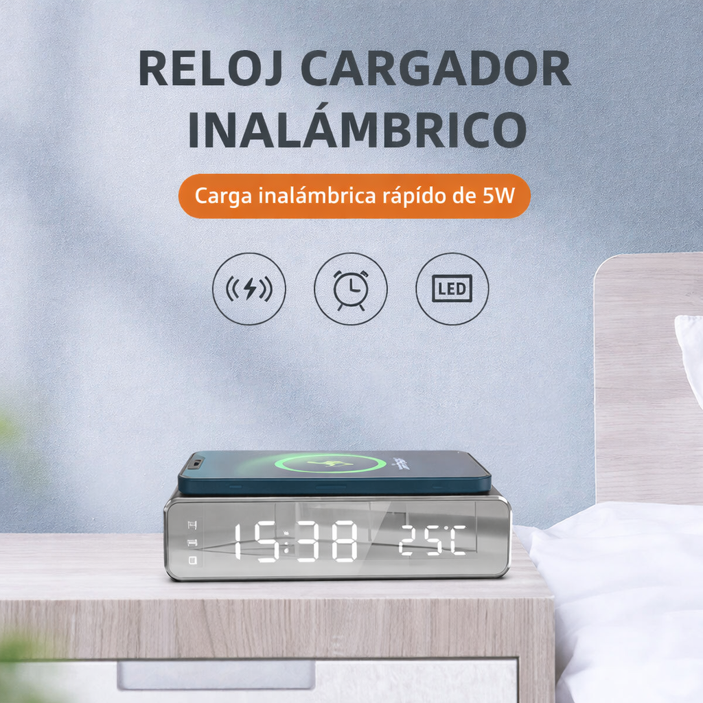 Base de carga inalámbrica con alarma todo en uno