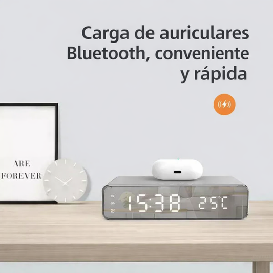 Base de carga inalámbrica con alarma todo en uno